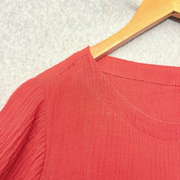 Soft Surroundings Size 1X Rust Blouse Oceo Gauze Tunic Tunic 3/4 Sleeve Beachy - Picture 6 of 10